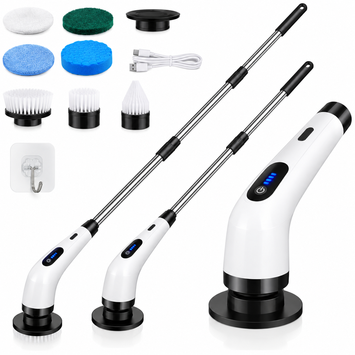 Shine extendable electric cleaning brush with all accessories