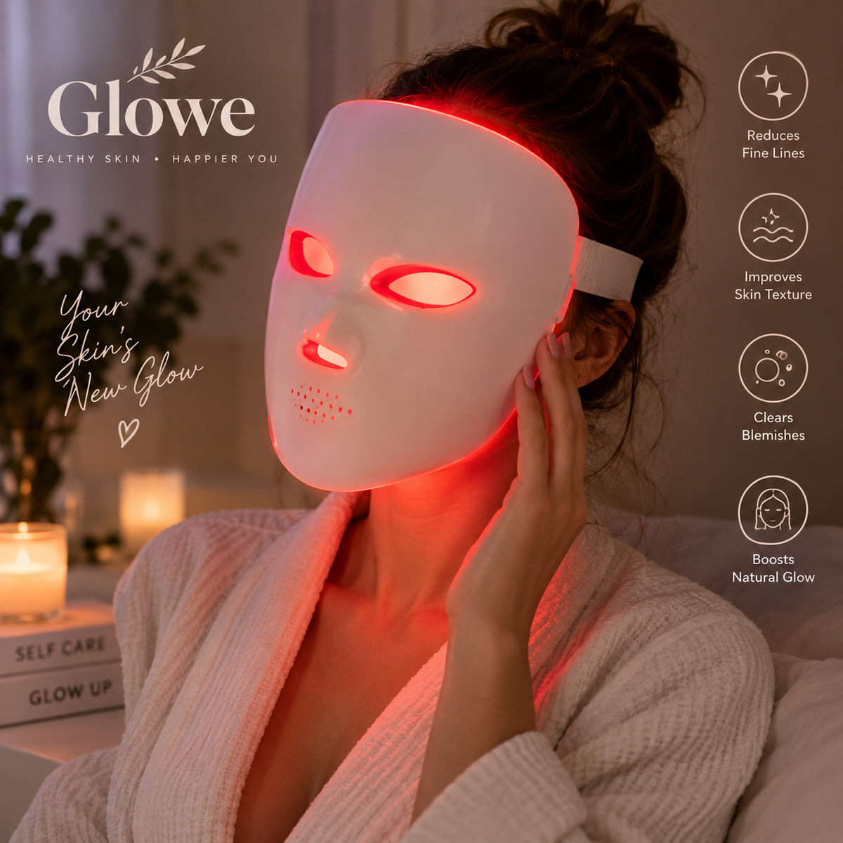 Glowe LED Red Light Face Mask